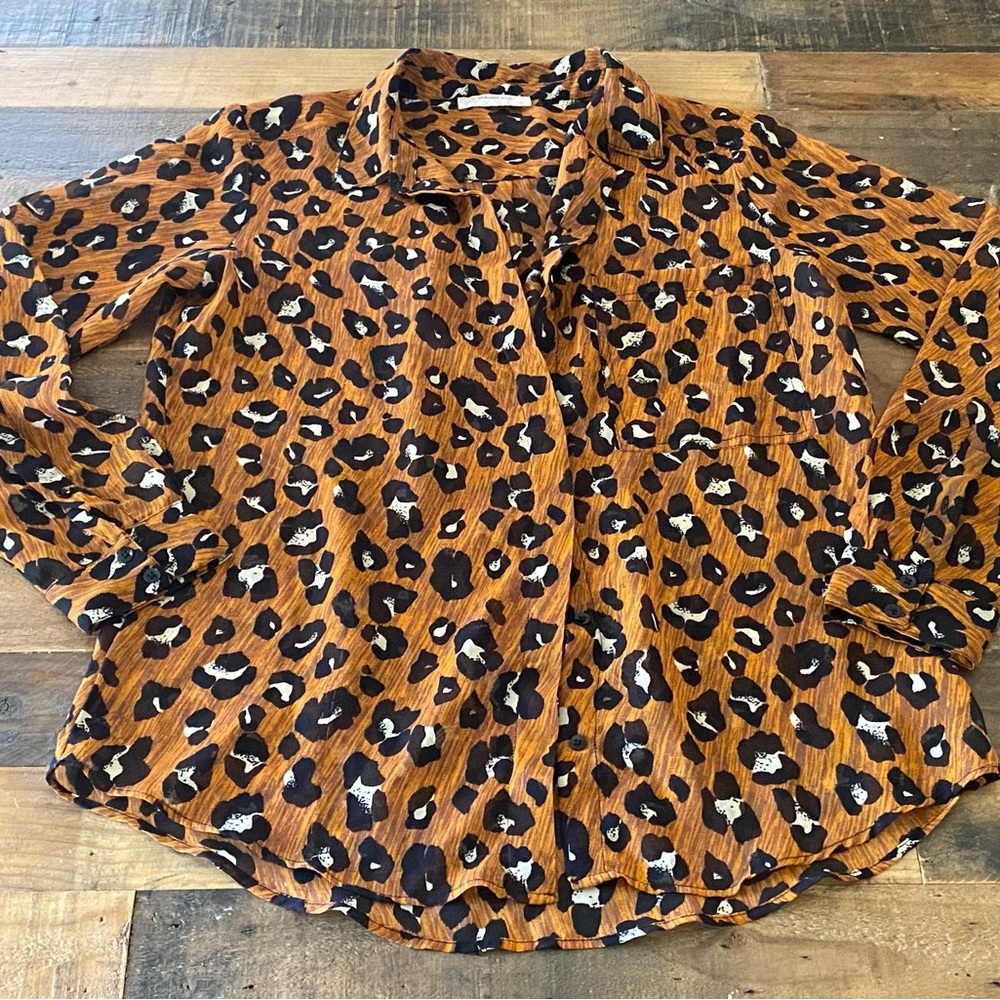 Leopard Print Button Down Shirt